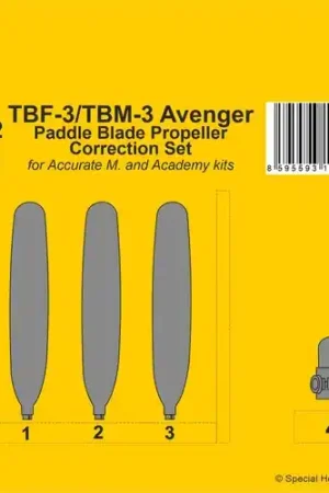 CMK K4472 TBF-3/TBM-3 Avenger Paddle Blade Propeller Correction Set (For Accurate M. And Academy Kits) Seulement Aujourd'hui