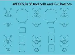Aims 48D005 Junkers Ju-88 - fuel cell and hatches decals (for Dragon, Monogram and Revell kits) Expédition Rapide
