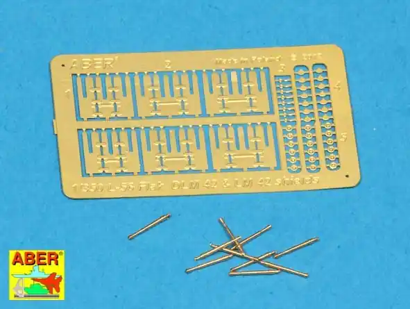 Aber 1-350L-056 Ships gun barrels in 1/350 scale Set of 10 pcs 3,7cm barrels for German Flak 42 with shields Seulement Aujourd'hui