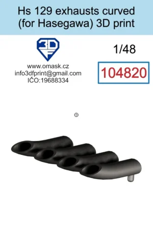 Petit Prix 3DF 104820 Hs 129 Exhausts Curved (For Hasegawa/Hobby 2000)