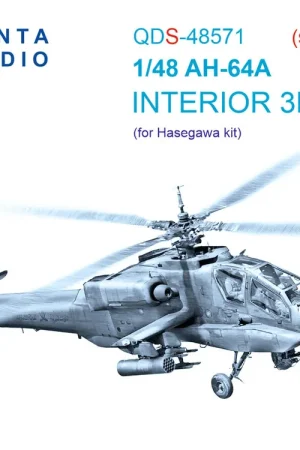 Quinta Studio QDS48571 AH-64 A Apache - 3D-Printed & Coloured Interior on Decal Paper (for Hasegawa Kits / Small Version) Prix Promo