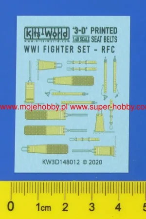 Bon Plan Kits World 3D148012 British Royal Flying Corps and the Royal Naval Air Service Fighters 3D Seat Belt Decals Set
