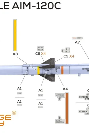 Orange Hobby A32-054-198 AIM-120C AMRAAM 4pic Petit Prix