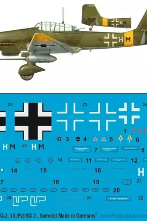 Vente Directe Peddinghaus-Decals 4393 Ju 87 G-2, 10.(Pz)/SD 2, Samolot 1944