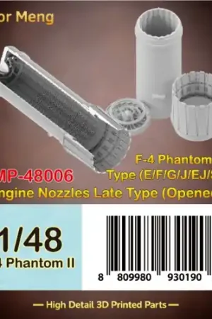 Réduction Infinimodel IMP48006 McDonnell Douglas F-4 E / F / G / J / EJ / S Phanton II - Engine Nozzles Late Type OPENED (for Meng Kits)