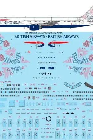 Produit De Marque 26 Decals 441372 Boeing 757-236 - British Airways ‘Spring‘ Laser Decal with Screen Print Details (for Zvezda Kits)