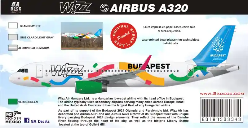 8aDecs 7909-349-200 Airbus A320 - Wizzair Olympics Commande En Gros