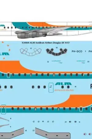 Must-Have 26 Decals X14444 Douglas DC-8-53 - ALM Antillean Airlines Laser Decal (for X-Scale Kits)