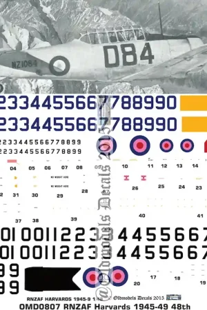 Old models Decals 0807 North American Harvard - RNZAF 1945-1949 Scheme Nouvel Arrivage