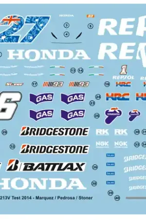 Acheter En Ligne Blue Stuff 12-044 Honda RC213V - Test 2014 Marquez / Pedrosa / Stoner (for Tamiya 14130 Kit)