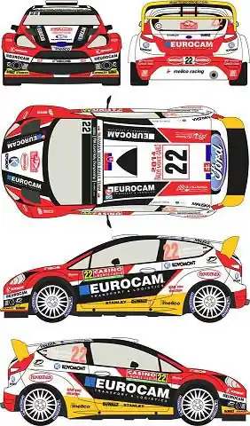 Dernier Modèle Racing Decals RD24-016 Ford Fiesta WRC 22 Rally Montecarlo 2014 - Slovakia WRT (for Belkits Kits)