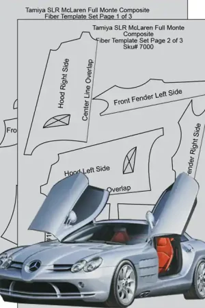 Marque Scalemotorsport 7000 Mercedes McLaren SLR - Carbon Template Set (for Tamiya 24290 Kit)