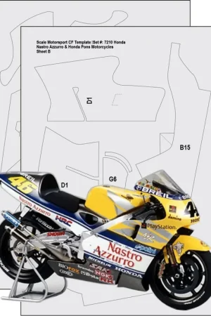 Prix Bas Scalemotorsport 7210 Honda NSR500 - Carbon Template Set (for Tamiya Kits)