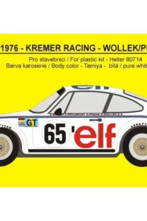 Achetez Aujourd'hui Rejimodel 161 Porsche 934 RSR - Le Mans 1976 - Kremer Racing (for Heller Kits)