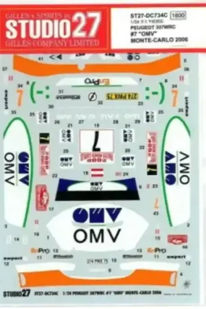 Achetez Aujourd'hui Studio 27 DC0734C Peugeot 307 WRC - OMV MC 2006 Decals Set