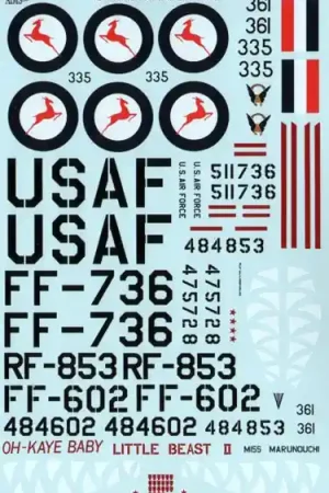 Aims 32D005 Korean War North American F-51 Mustangs (6 schemes) Authentique