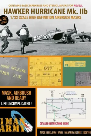 1 Man Army 32DET037 Hawker Hurricane Mk IIb (Revell) Vente Directe