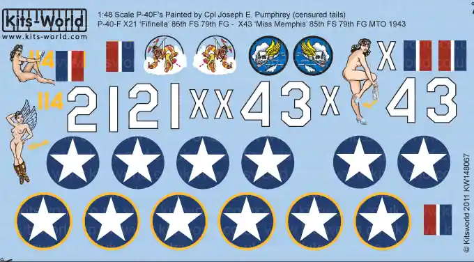 Kits World 148067 Curtiss P-40‘s Painted by Cpl Joseph E. Pumphrey (Kit I) Acheter En Ligne