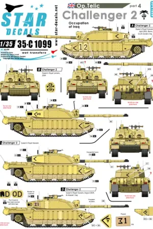 Star-Decals 35-C1099 Op. Telic 4. Challenger 2. Occupation of Iraq. Dernier Modèle