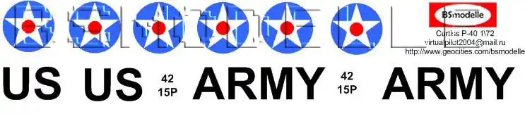 BSmodelle 72061 Сurtiss P-40 in US Service Decal Commander Maintenant