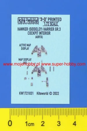 Nouvelle Collection Kits World 3D1721031 Hawker-Siddeley Harrier GR.3 3D Full colour Instrument Panels (for Airfix kits)