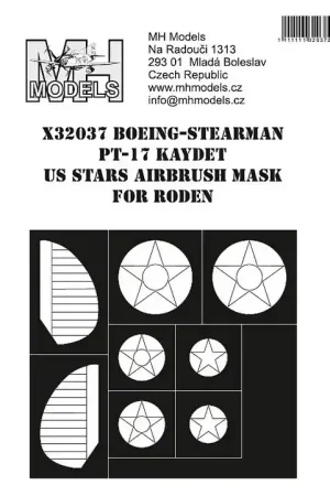 Haute Qualité MH Models X32037 Boeing-Stearman PT-17 Kaydet US Stars airbrush mask