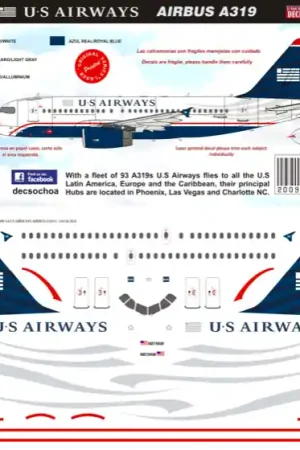 8aDecs 7909-54-144 Airbus A319 US AIRWAYS* Produit De Marque