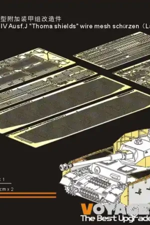 VoyagerModel.Co.Ltd PEA450 WWII German Pz.Kpfw.IV Ausf.J Thoma shields wire mesh schürzen Last Production Must-Have