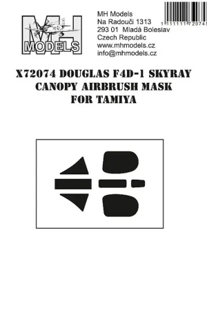 Must-Have MH Models X72074 Douglas F4D-1 Skyray canopy airbrush mask for Tamiya