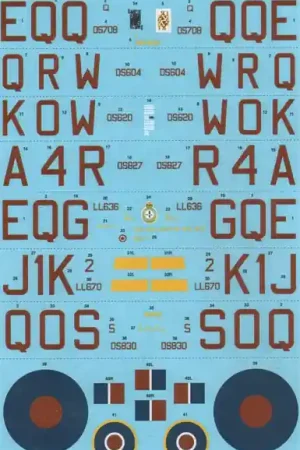 Xtradecal 72176 Avro Lancaster B.II 1943 (7 schemes) Populaire
