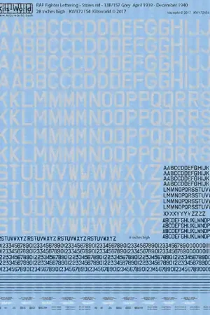 Affaire À Saisir Kits World 172154 RAF Letter Codes 28 inches High (Ref. 33B/157)