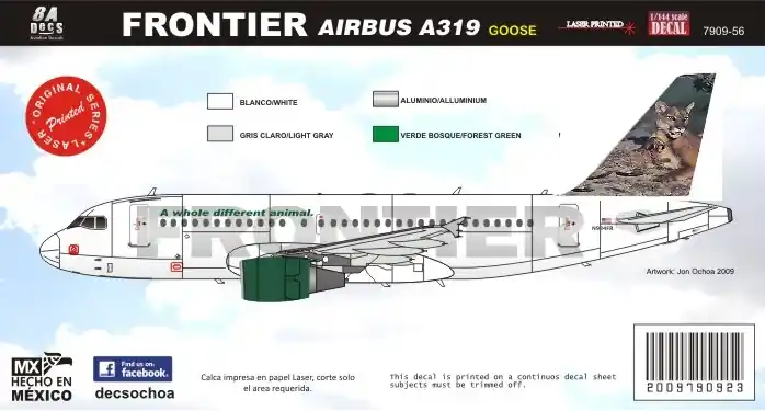 8aDecs 7909-56-144-N930FR Frontier Airbus A319 (Cougars) Bon Plan