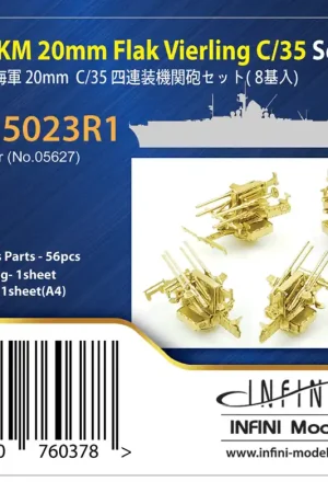 Réduction Infinimodel IMP35023R1 German Kriegsmarine 2 cm Flak Vierling C/35 Set