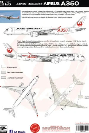 8aDecs 7909-523-144-G Japan Airlines Airbus A350 (Green Version JA03XJ) Pas Cher
