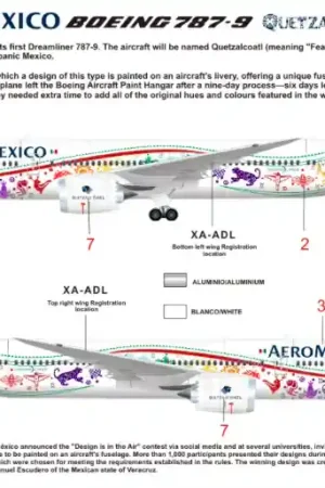 8aDecs 7909-336-200 Aeromexico 787-9 Quetzalcoatl Vente Flash