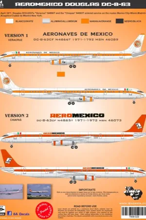 8aDecs 7909-29-144 Douglas DC-8-51 Aeronaves 60s* Offre Limitée