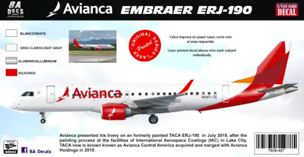 8aDecs 7909-487-200 Avianca Embraer ERJ-190 Offre Spéciale