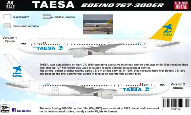 8aDecs 7909-497-144 Taesa Boeing 767-300 Offre Exclusive