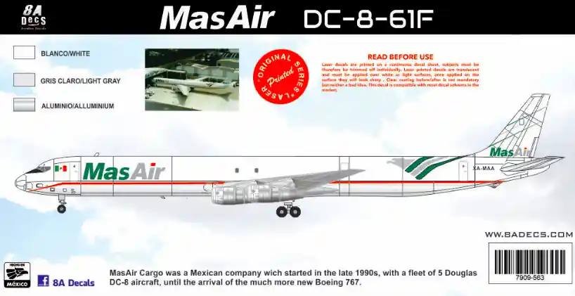 8aDecs 7909-563-144 Mas Air Cargo DC-8-63F Expédition Rapide