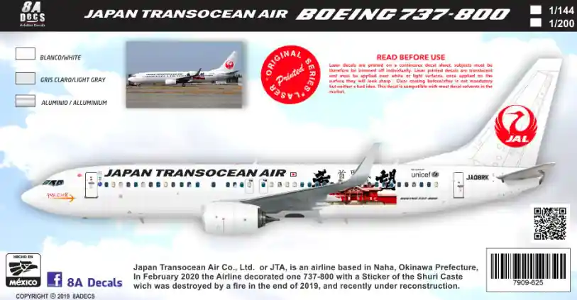 8aDecs 7909-625-144 JTA 737-800 SHURI Prix Cassé