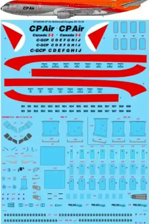 26 Decals STS44249 CP Air Mcdonnell Douglas DC-10-30 Soldes