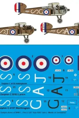Peddinghaus-Decals 3995 Sopwith Dolphin Aces Of WW I, Part 2 (87 Sqn RAF Late) Prix Cassé